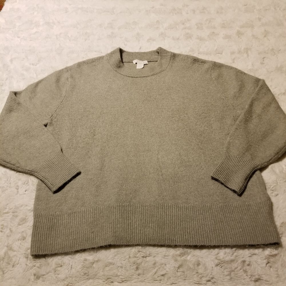 H&M Men's Wool Blend Sweater Small Gray Casual Preppy Fall